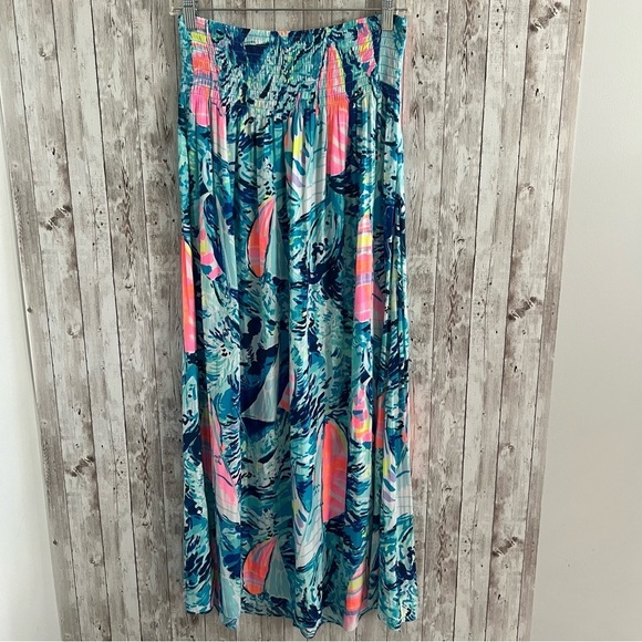 Lilly Pulitzer Vibrant Hey Bay Bay Maxi Skirt Medium